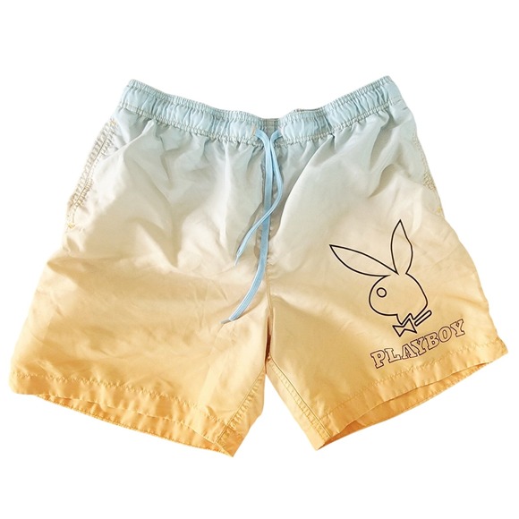 Playboy L By PacSun Swim Trunks Board Shorts Men's Waist 32" *Cut Out Mesh* - Picture 1 of 6